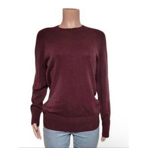 Pulp women's crew neck raglan  Zinfandel long-sleeve knit pullover sweatshirt M
